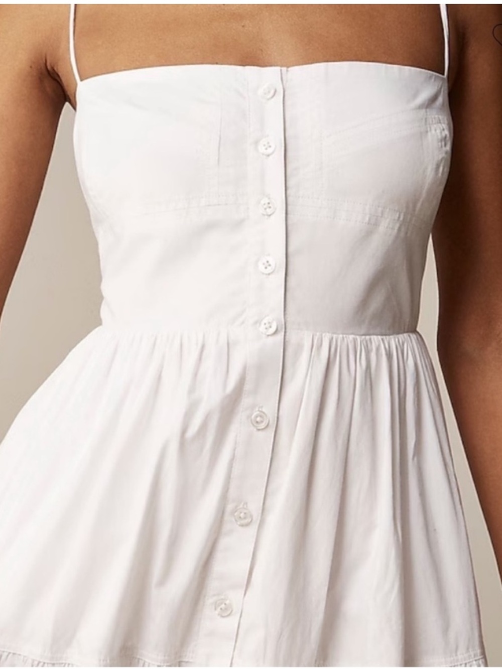 J.Crew White Cotton Poplin Midi Dress Size 12 A-Line Button Front Coastal Chic - Picture 3 of 16